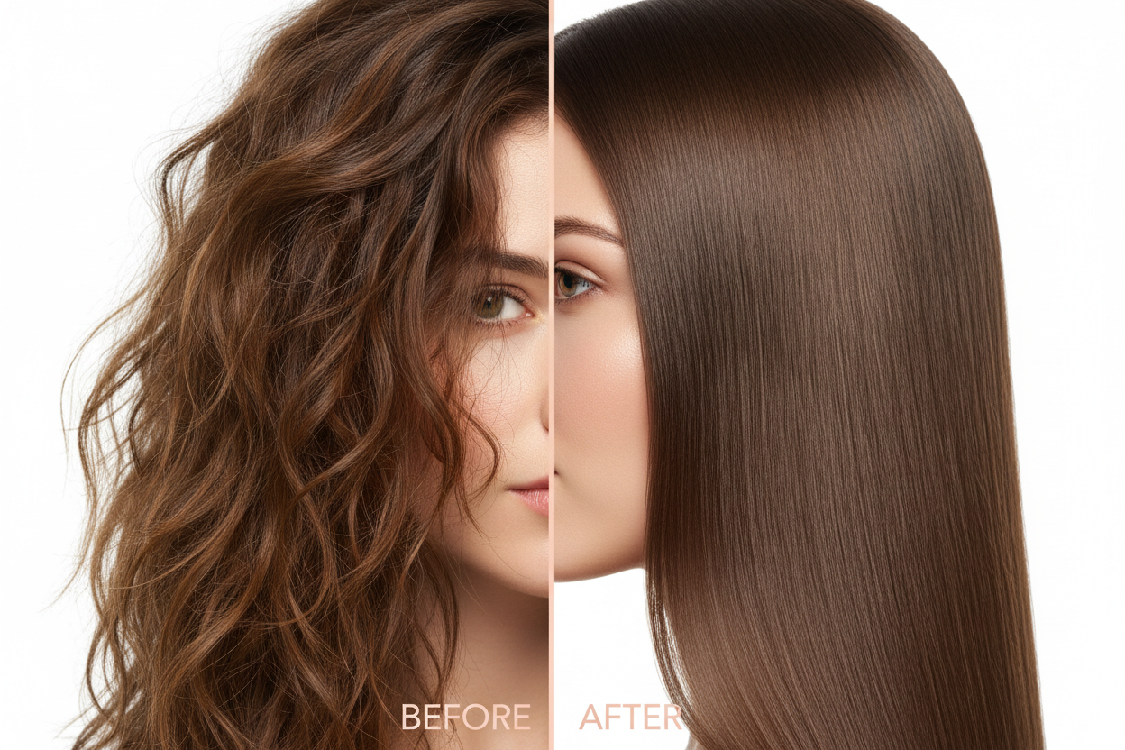 Before & After Hair Straightener